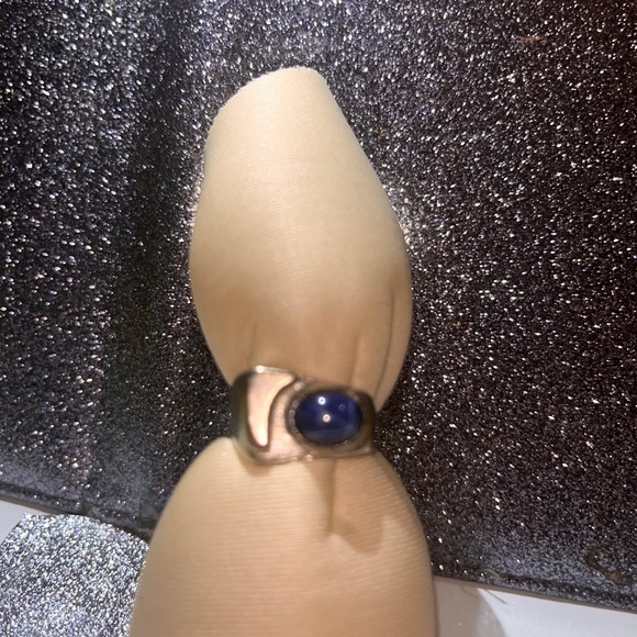 60 yr 14 karat white gold star sapphire men’s pinkie ring 6 grams total weigt - Picture 4 of 5